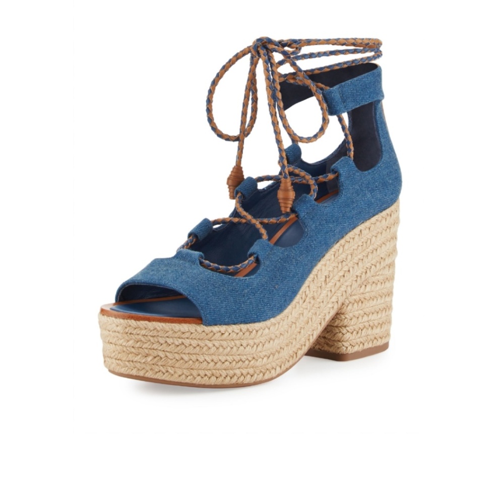 Tory Burch Positano Lace-Up Espadrille Sandals